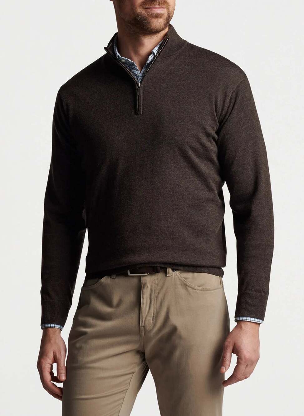 Peter Millar Autumn Crest 1/4 Zip Long Sleeve Pullover Brown XL NWT